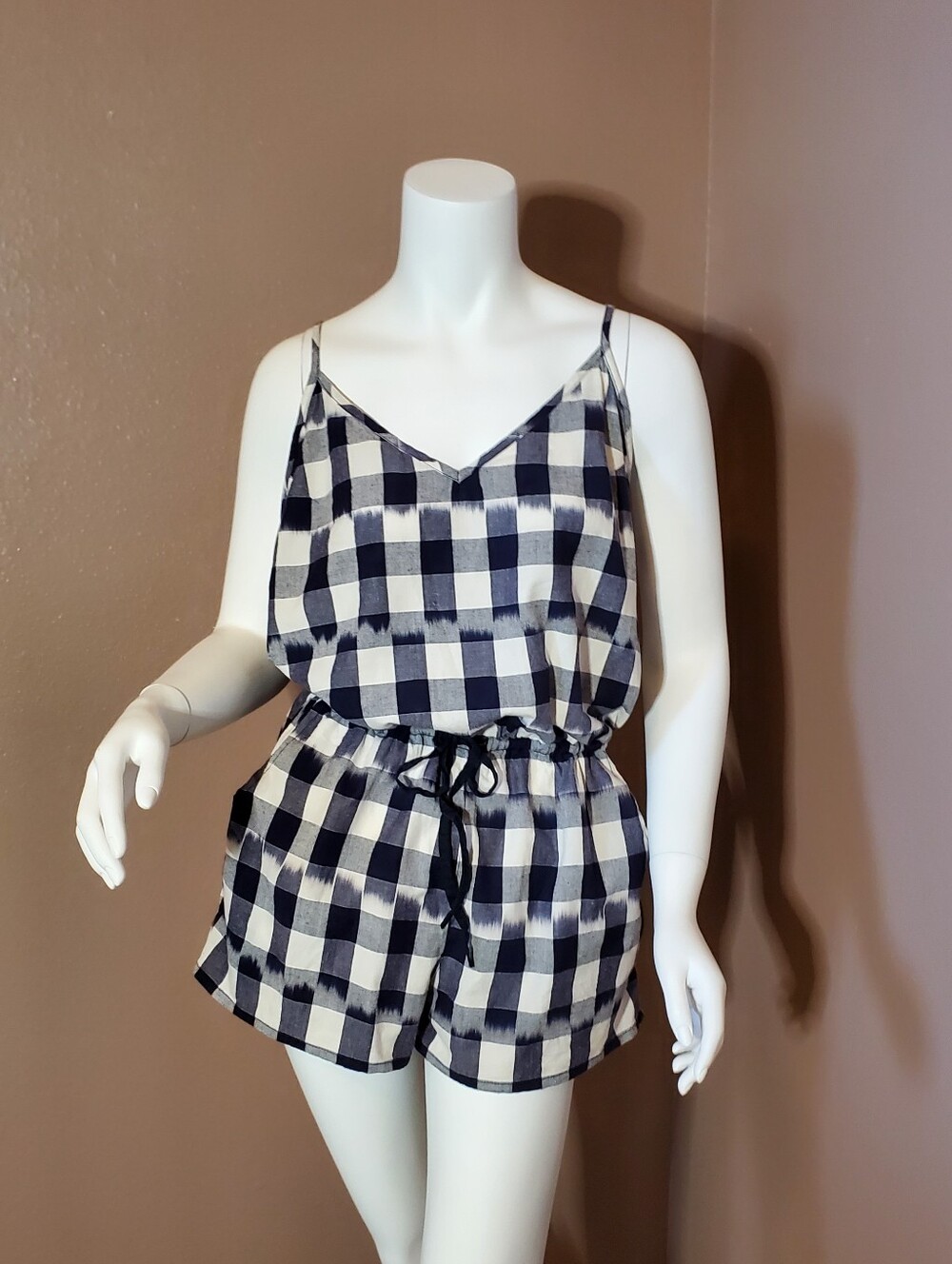 OBEY black & white Gingham Bunny Romper S